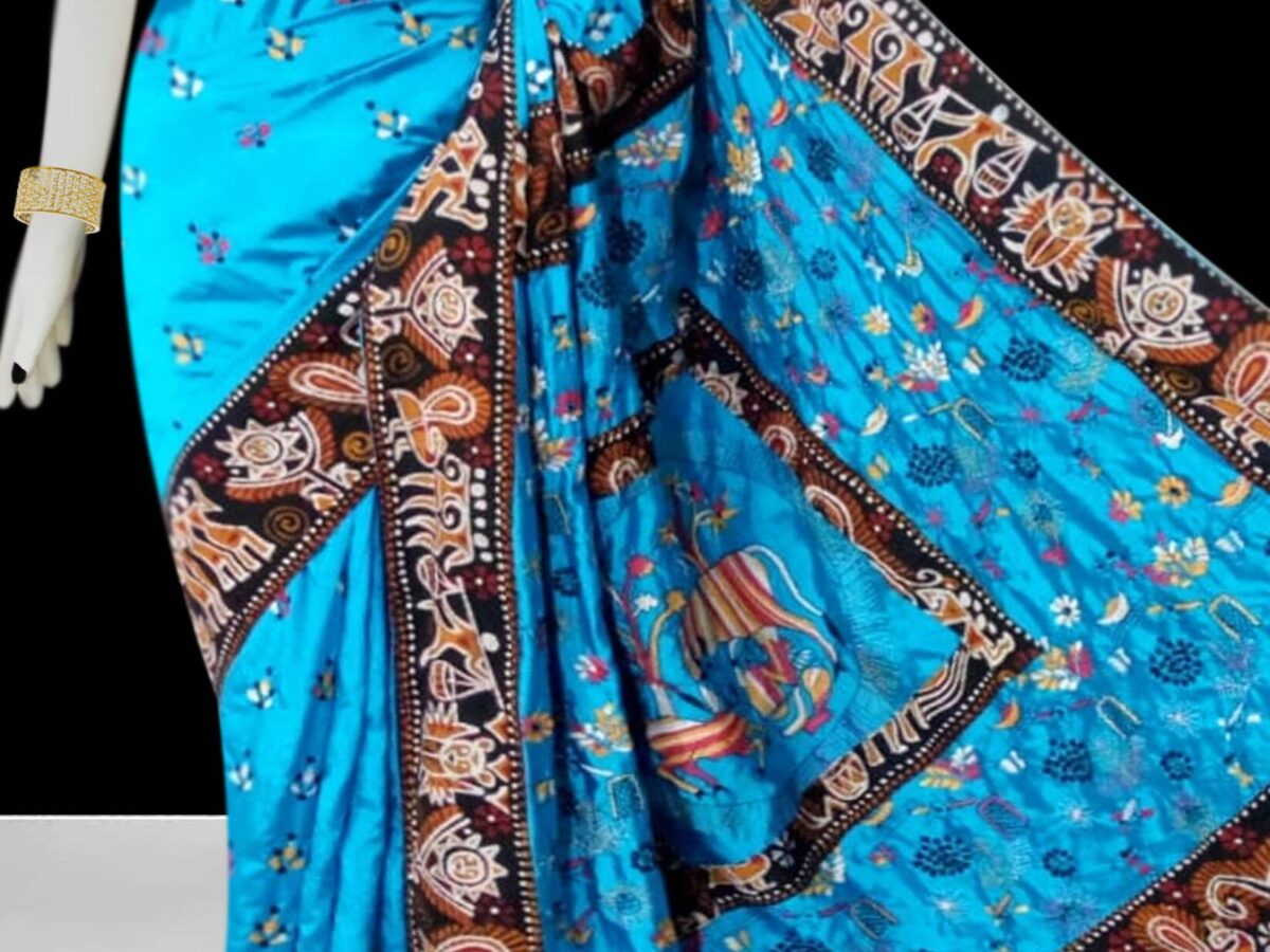 Black & Multi-colored Floral Nakshi Kantha Soft Silk Saree - Kantha  CraftArt | Shop Online at Ethnickart India's Best Ethnic Weares & Wares